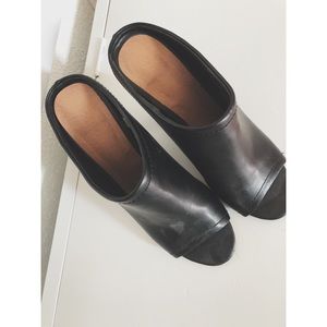 Black Heeled Mules